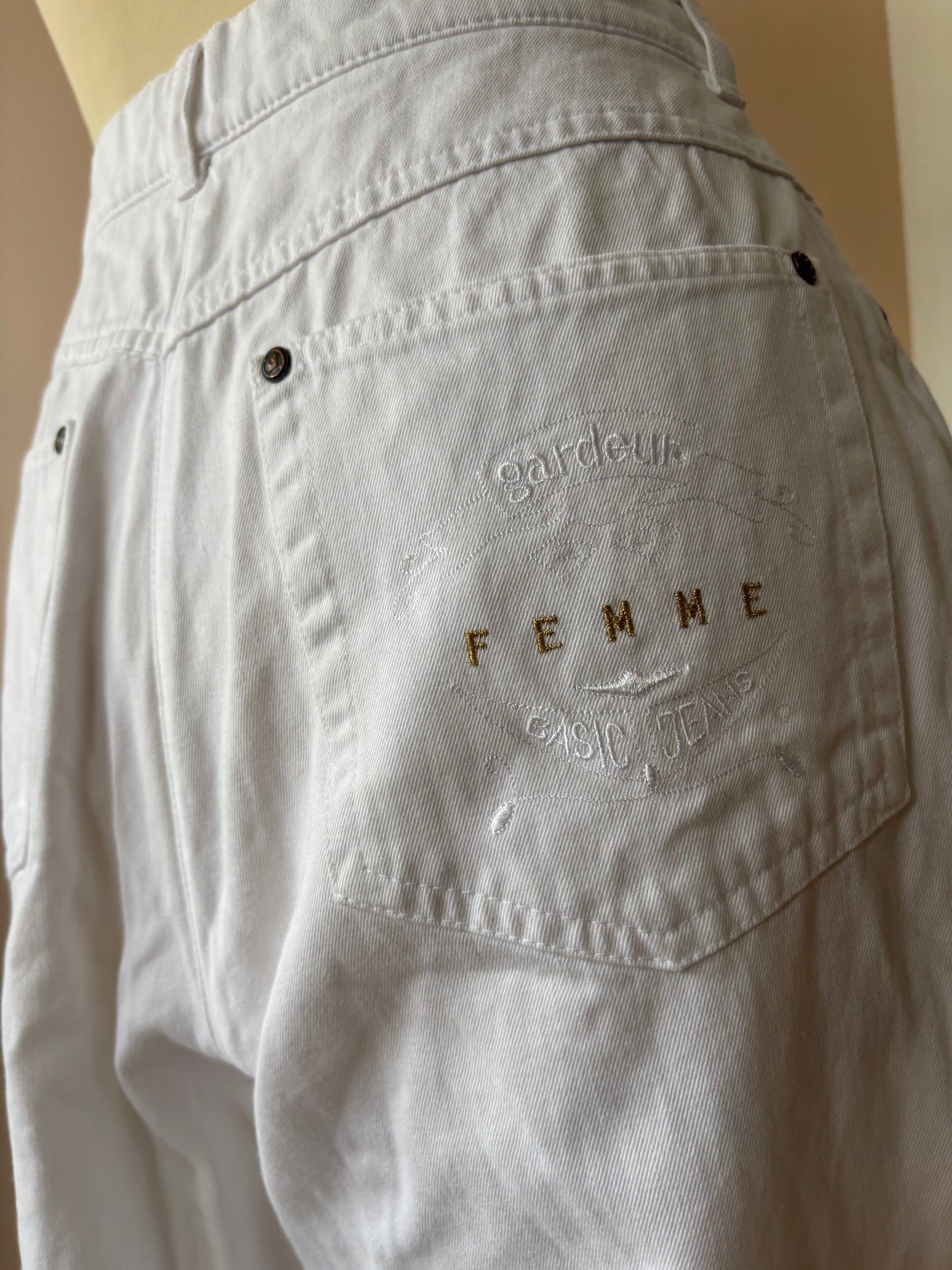 Vintage white 100% cotton jeans size 12