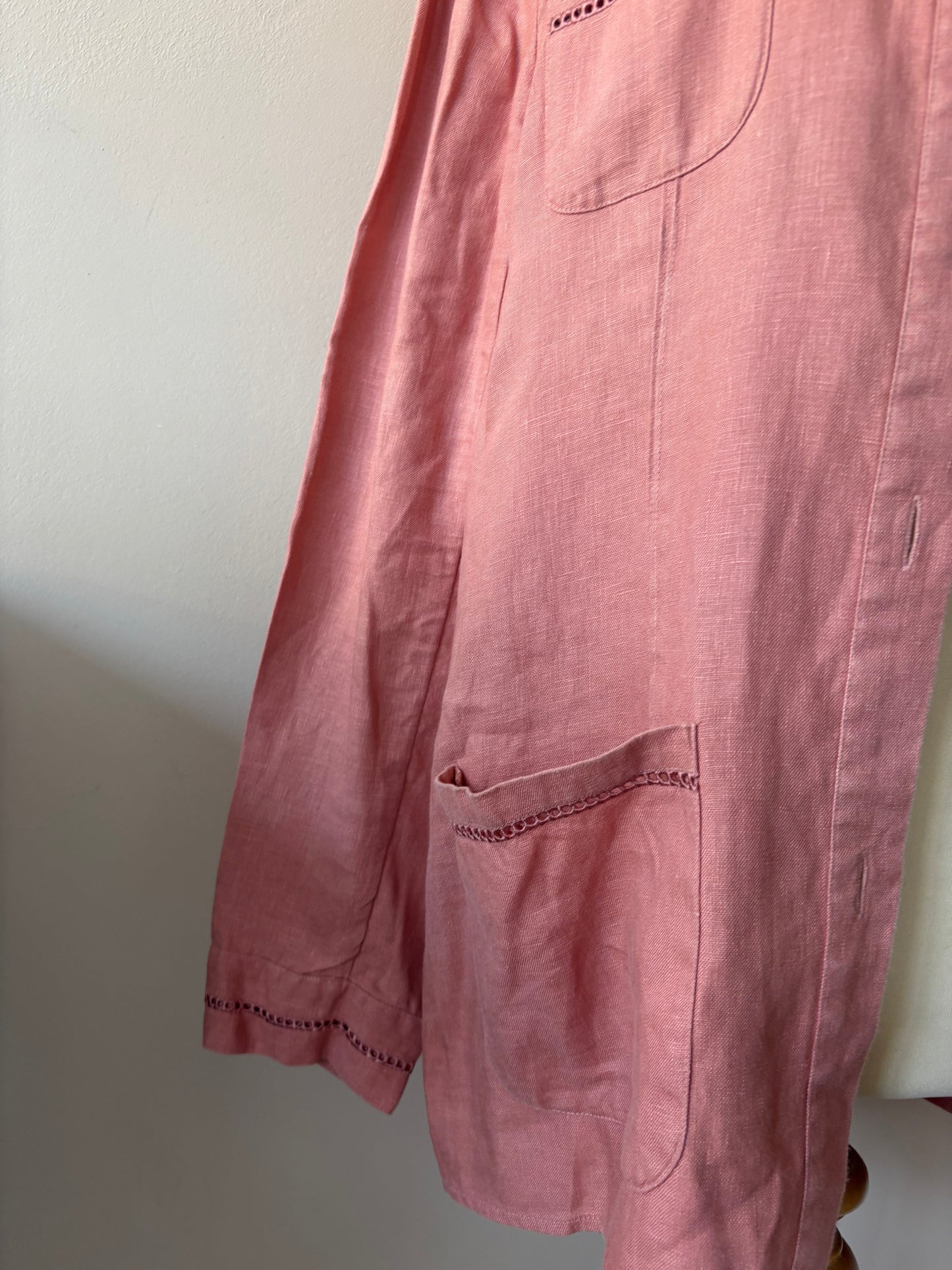Orvis 100% linen dusky pink jacket size 12-16 ish (size Large)