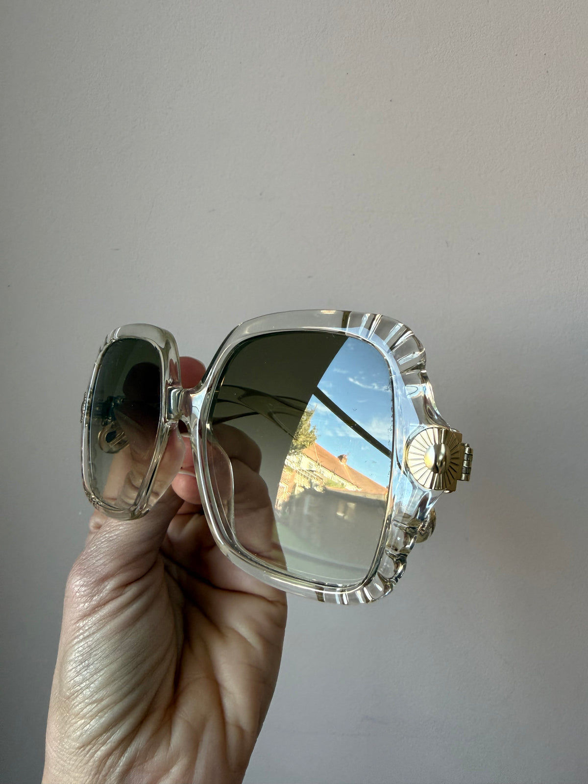 Chloe oversized sunglasses transparent frame