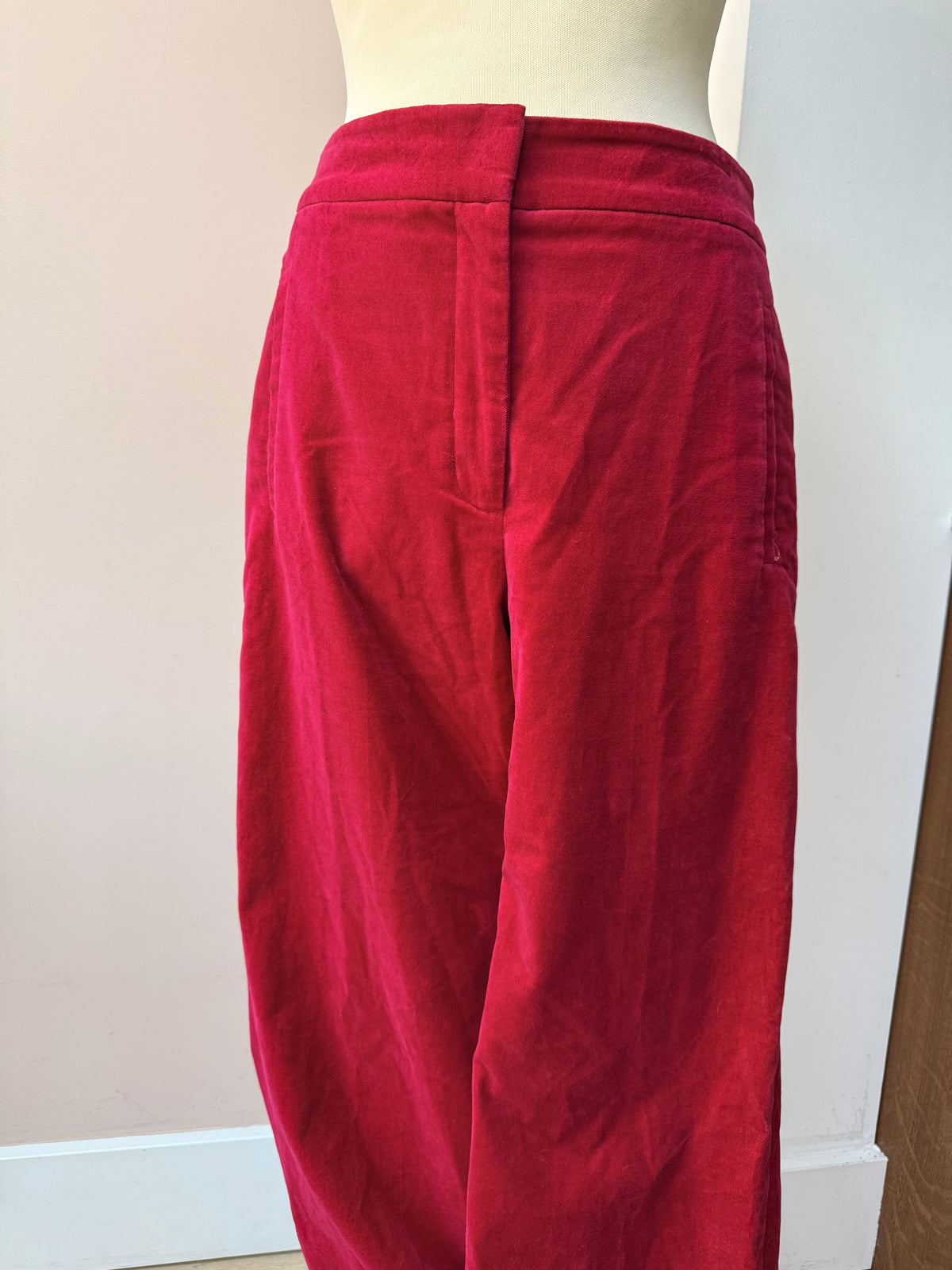 Pink velvet cotton trousers size 10