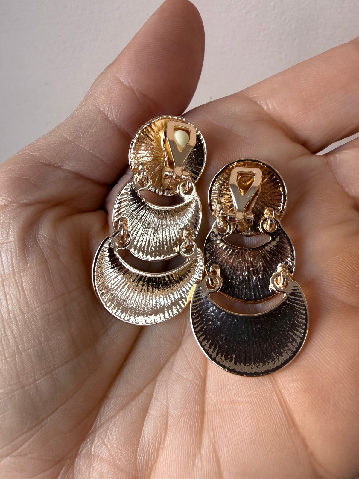 Gold clip on earrings
