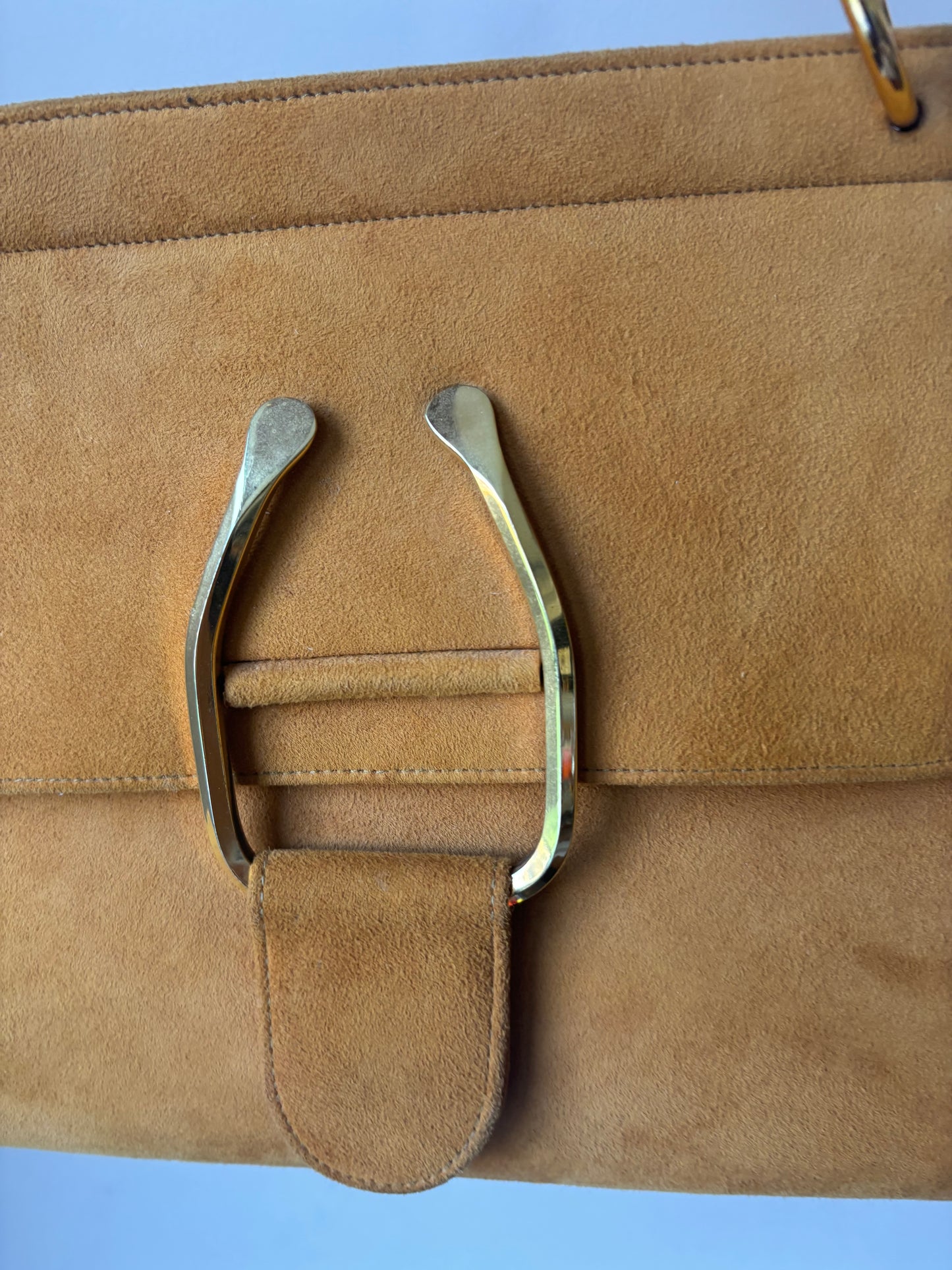 Vintage chestnut brown suede bag