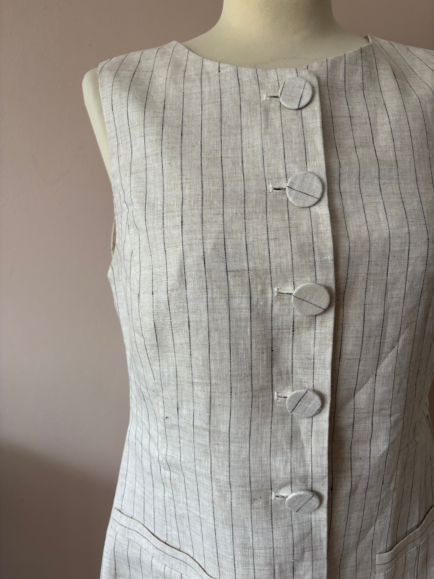 100% linen long waistcoat size 12 BNWT