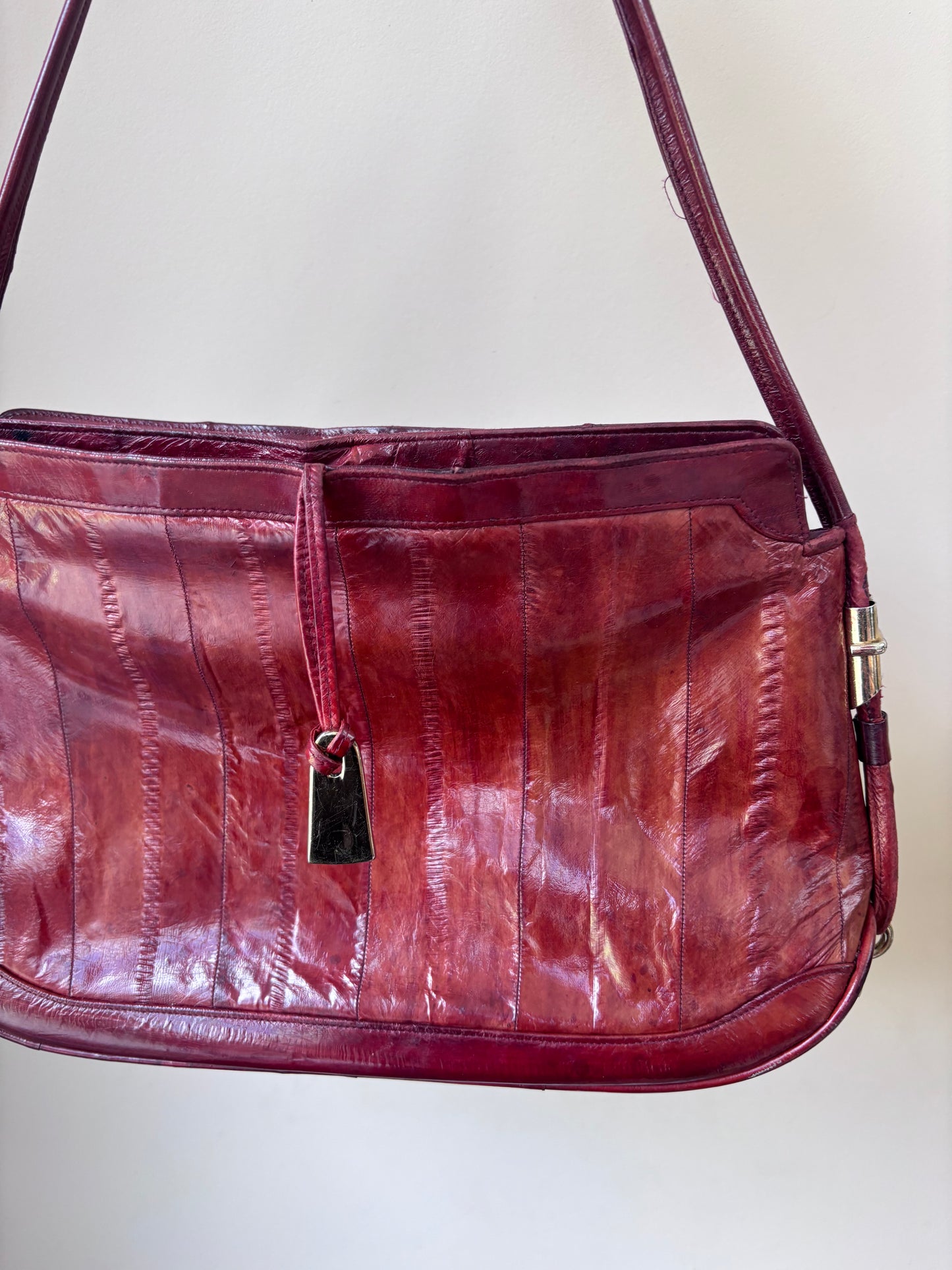 Vintage Red Orange leather bag