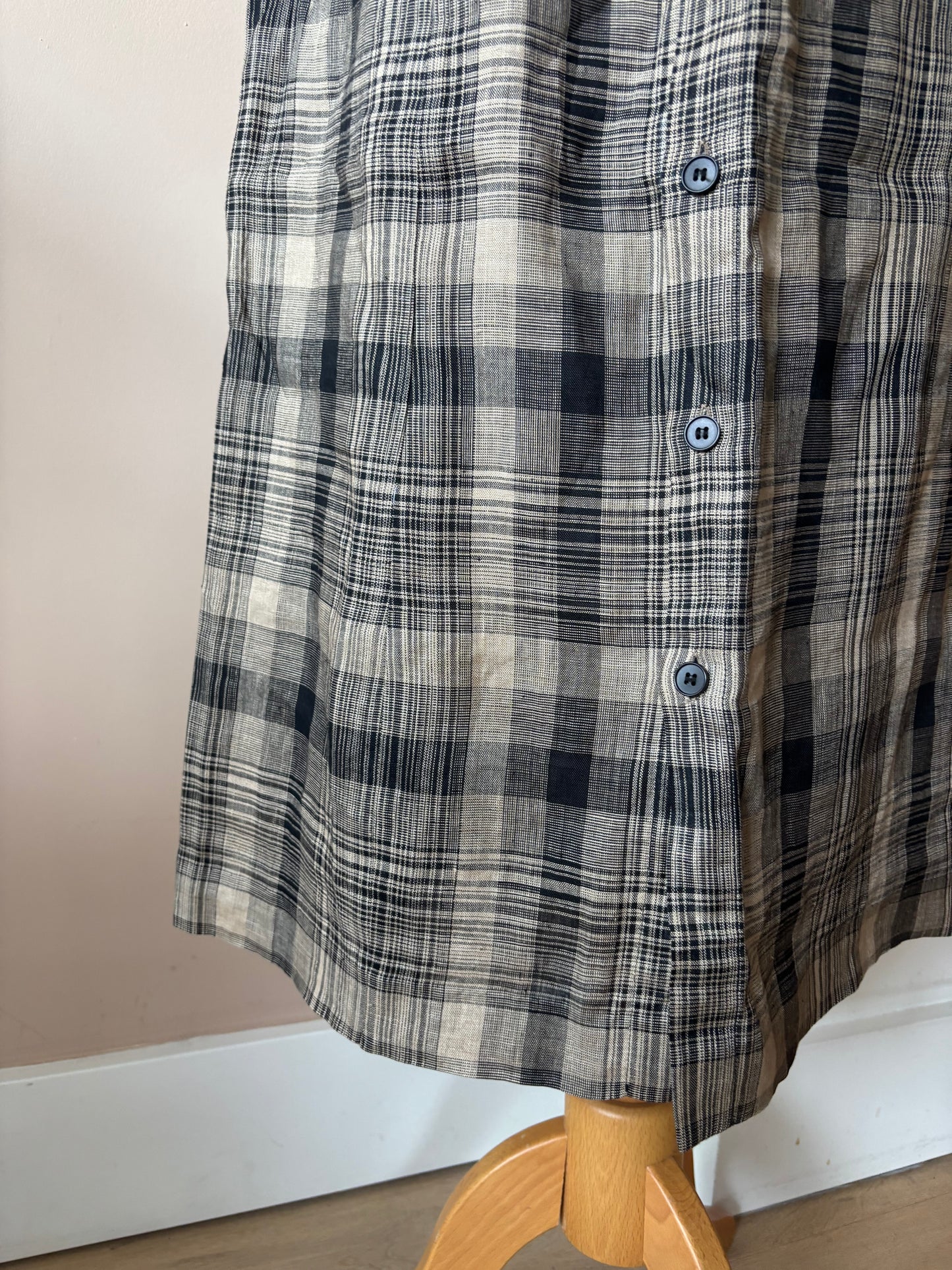 Vintage 100% linen midi skirt size 10/12