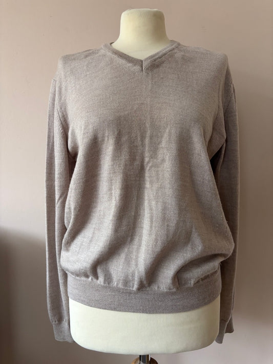Beige 100% merino wool jumper size 10