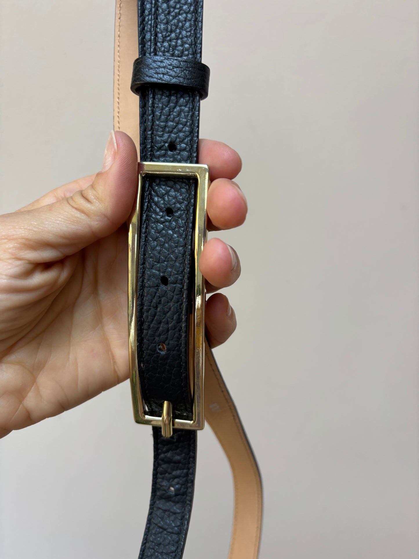 Black Italian leather belt size Large
