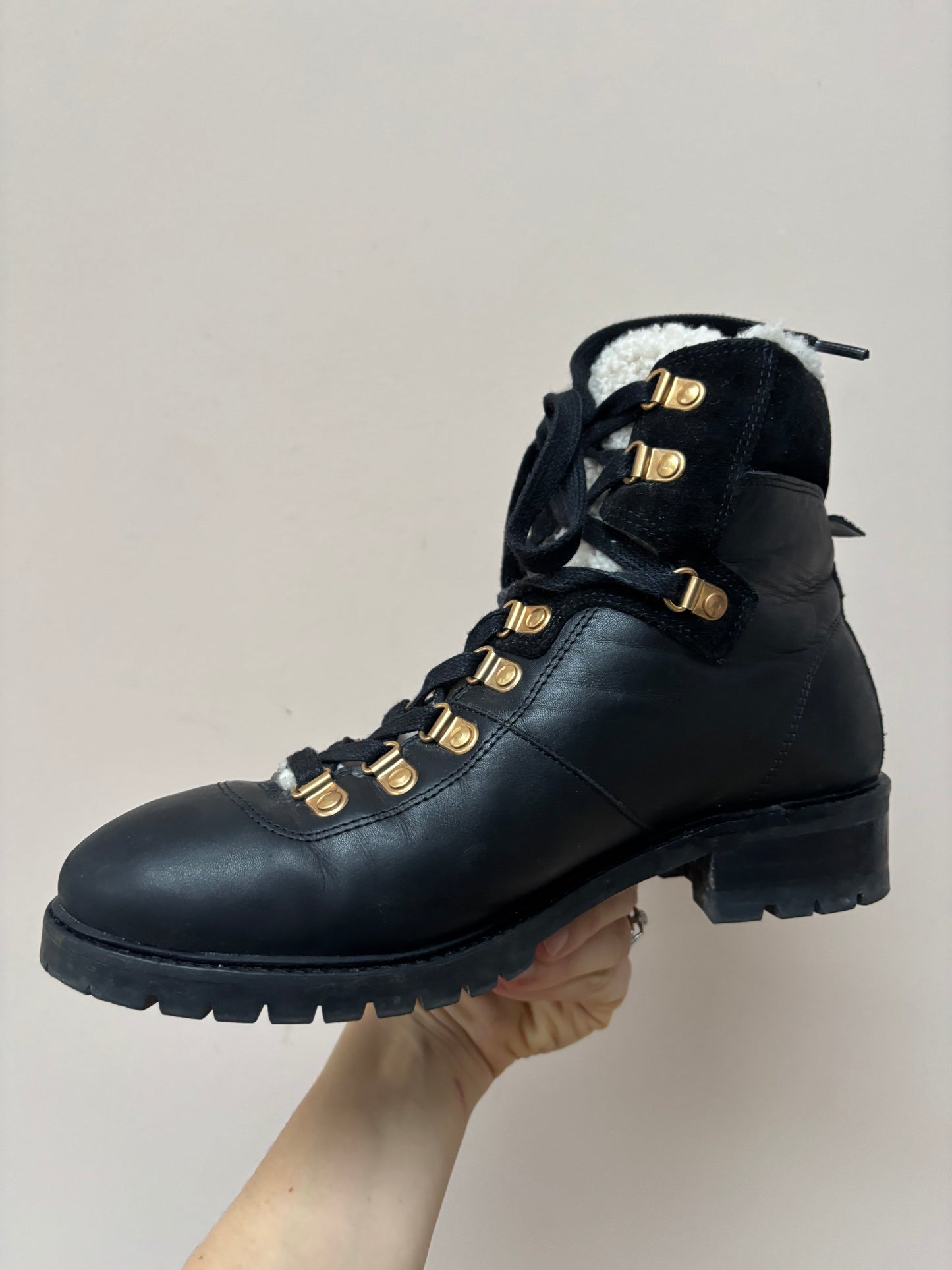 Anonymous Copenhagen black fleece lined leather boots size 41 (UK8)