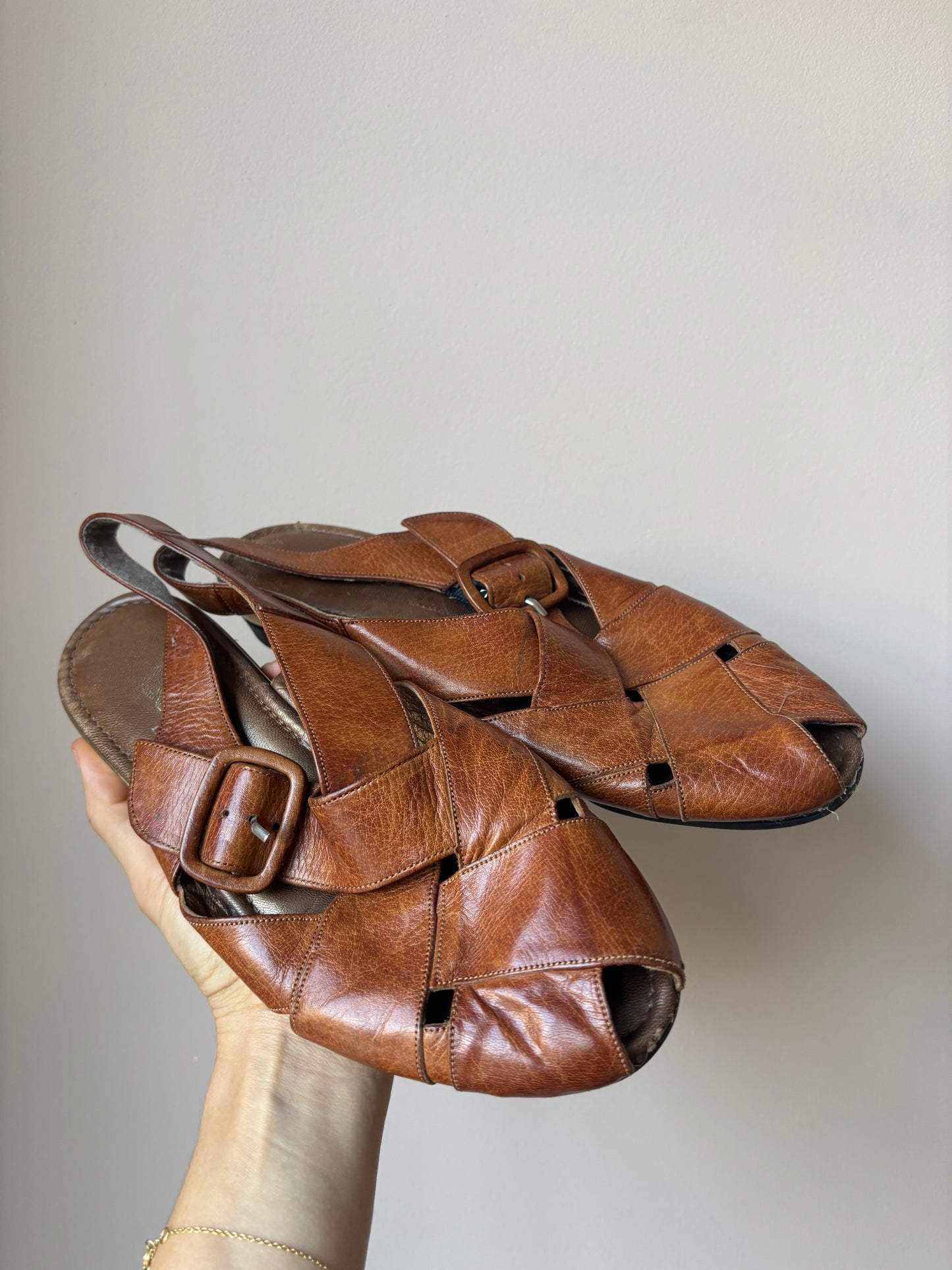 Vintage brown leather shoes size 5