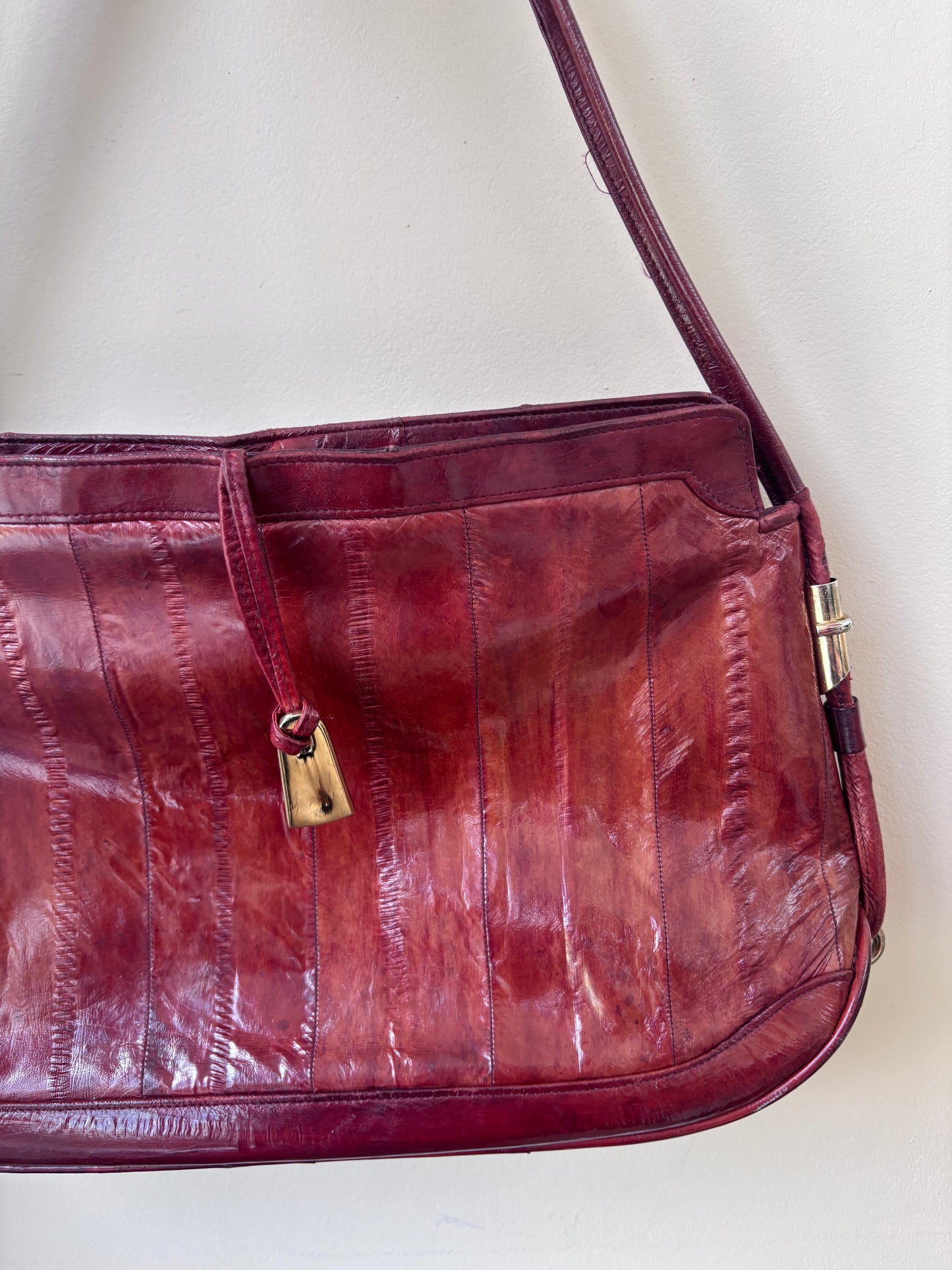Vintage Red Orange leather bag