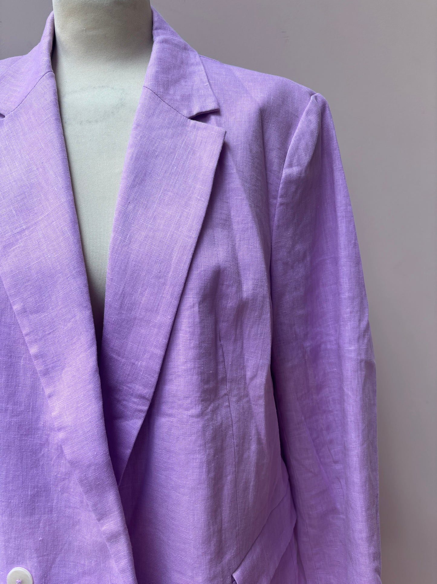 Lilac 100% linen blacker size 14/16
