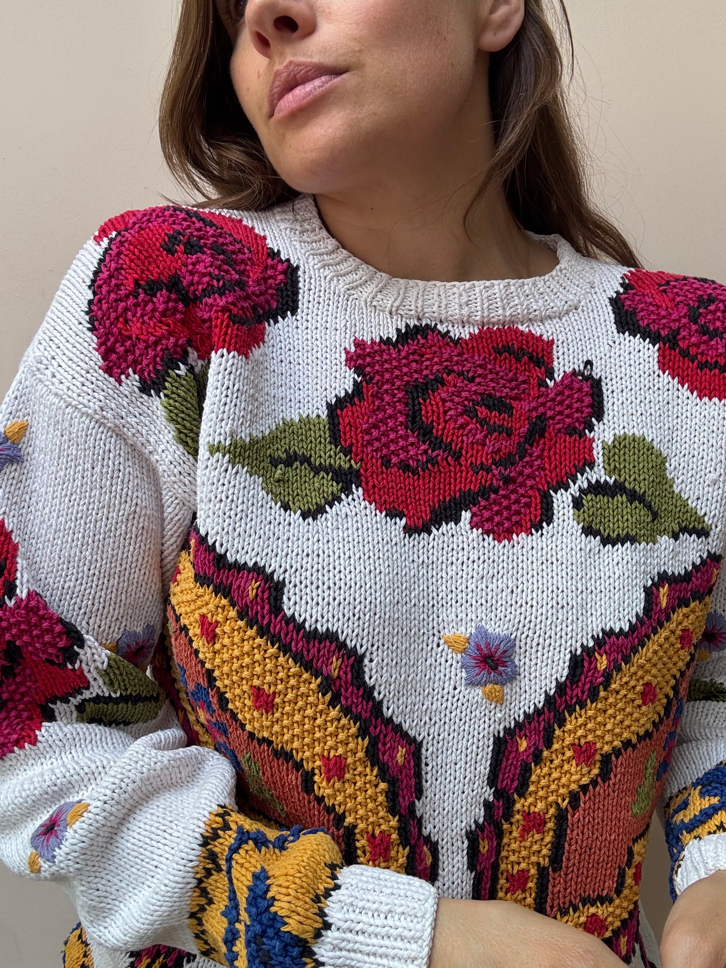 Vintage cotton ramie jumper size Small