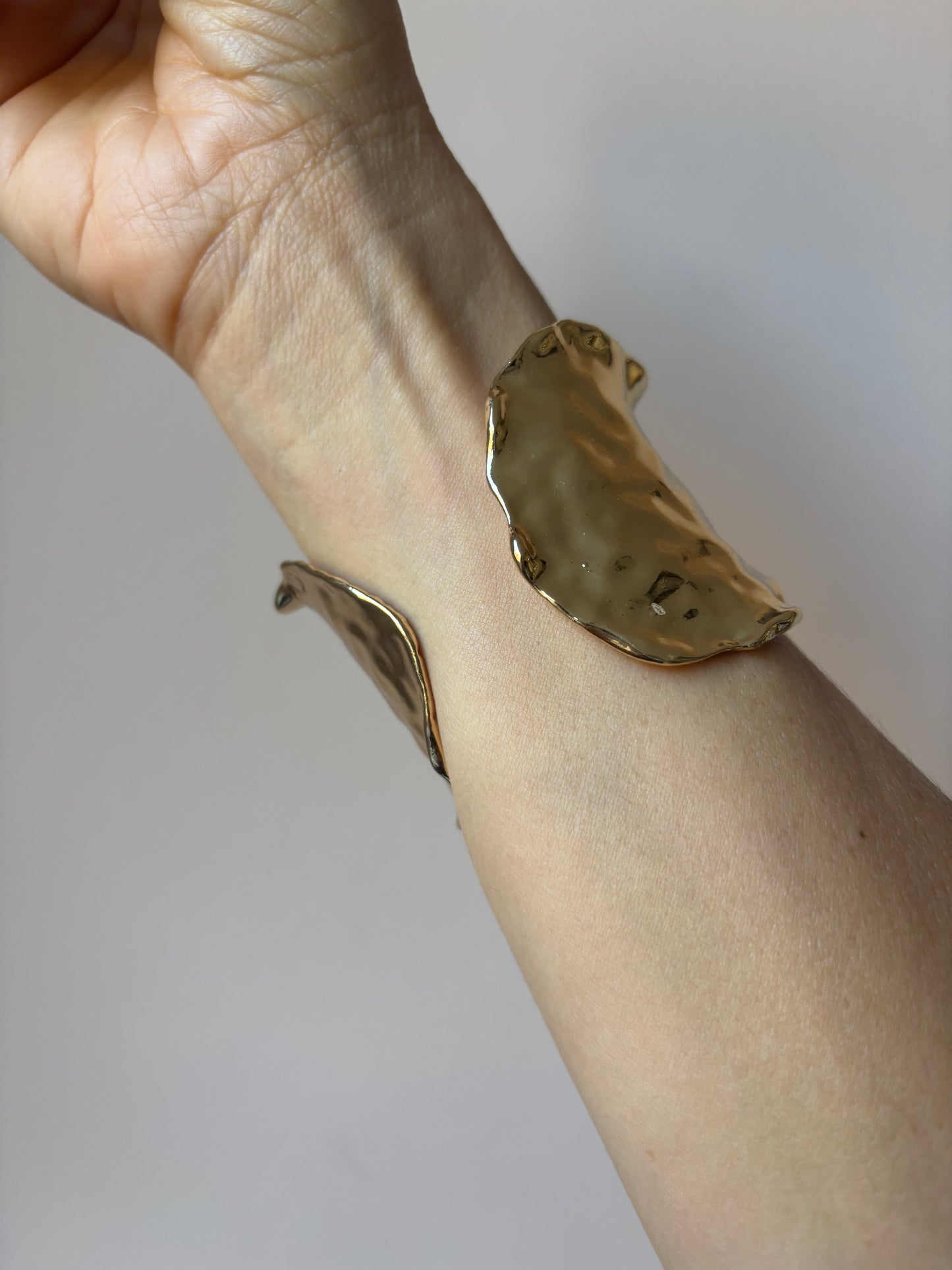 Heavy gold cuff bracelet