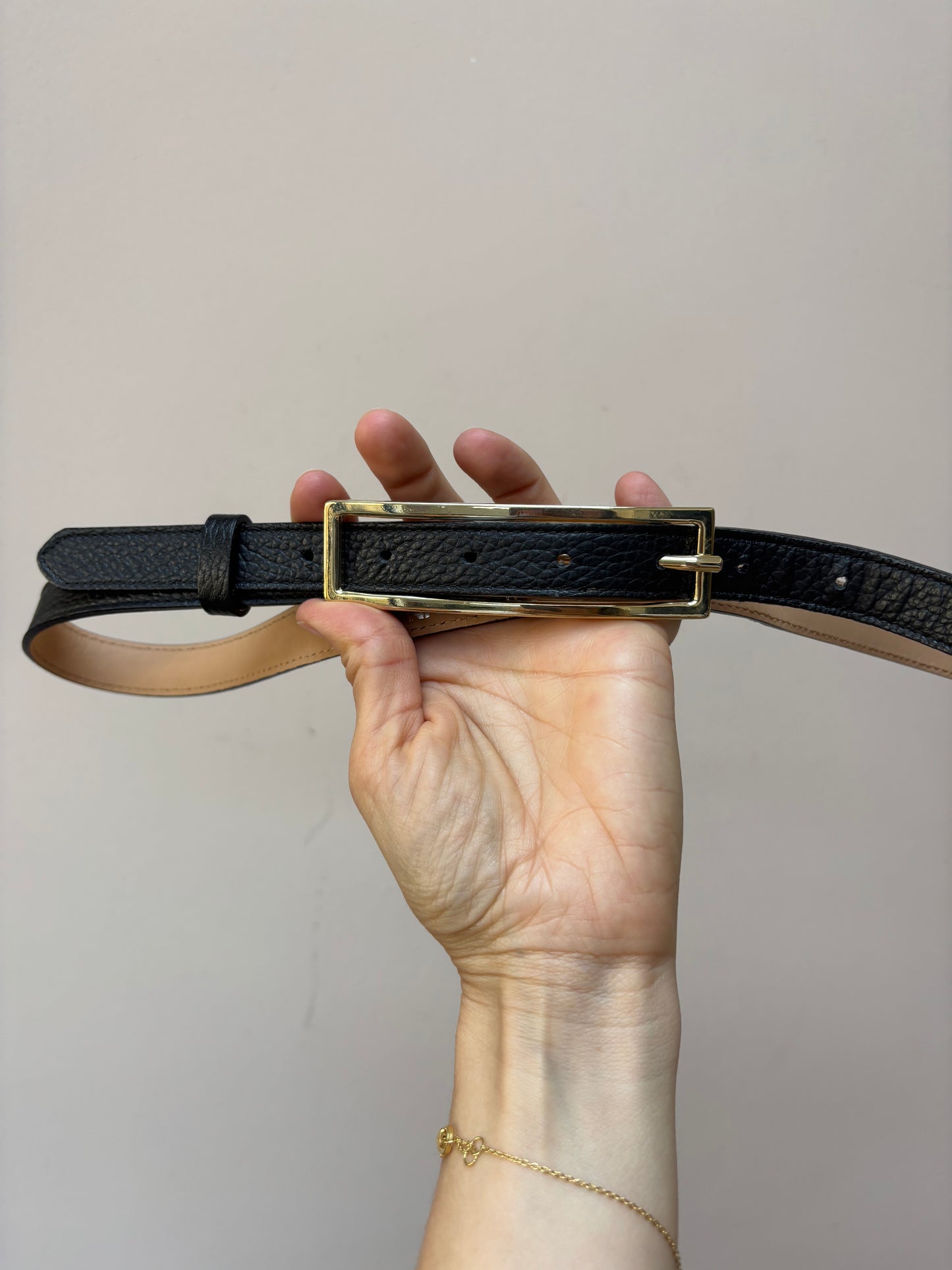 Black Italian leather belt size Large