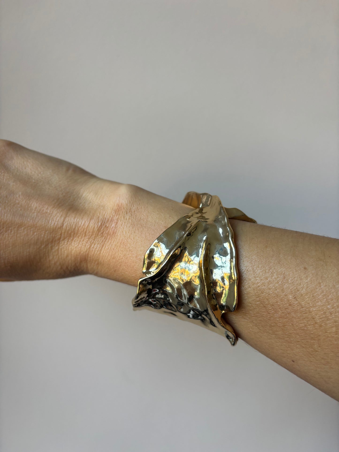 Heavy gold cuff bracelet