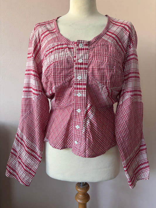 Vintage cotton top with corsetedque waist size 10/12