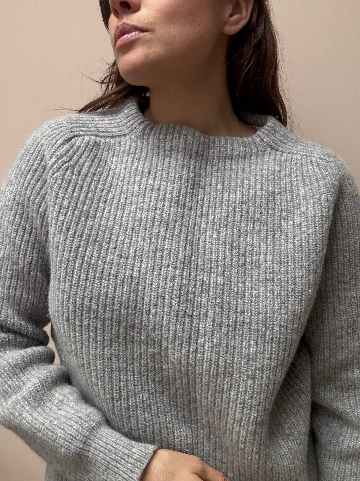 Grey 100% wool jumper size Medium