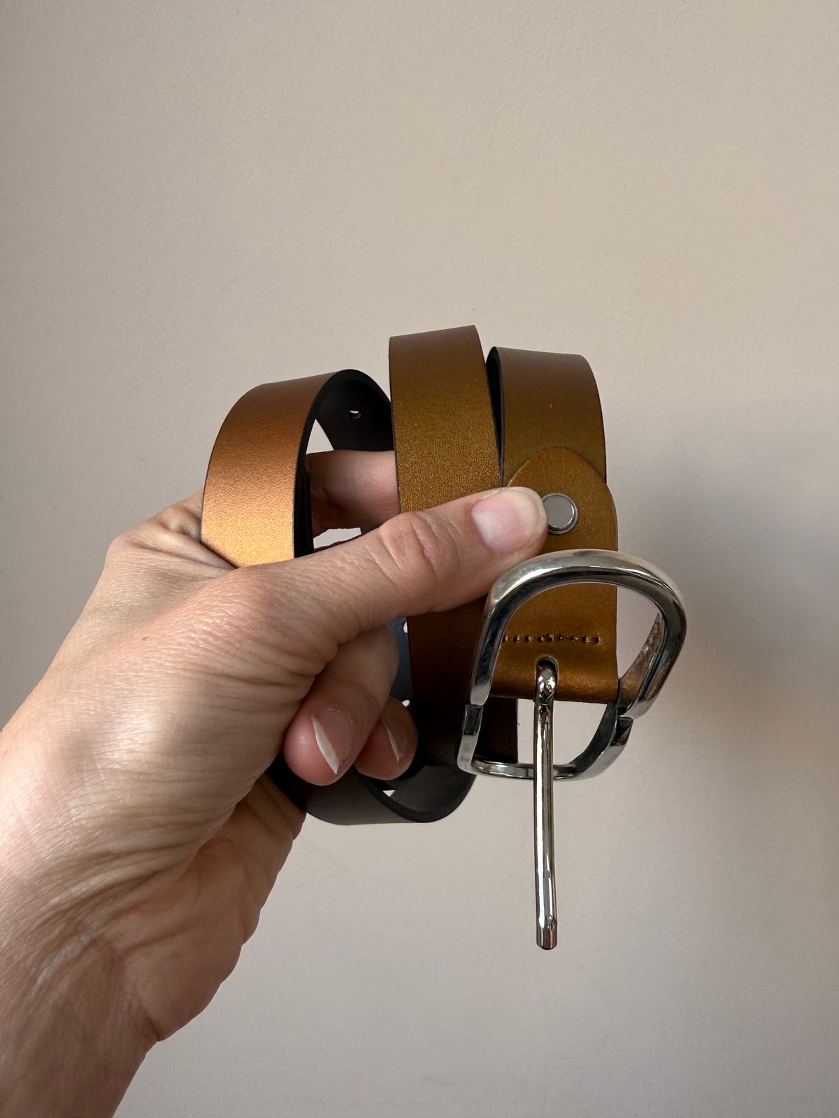 Bronze leather belt size M/L