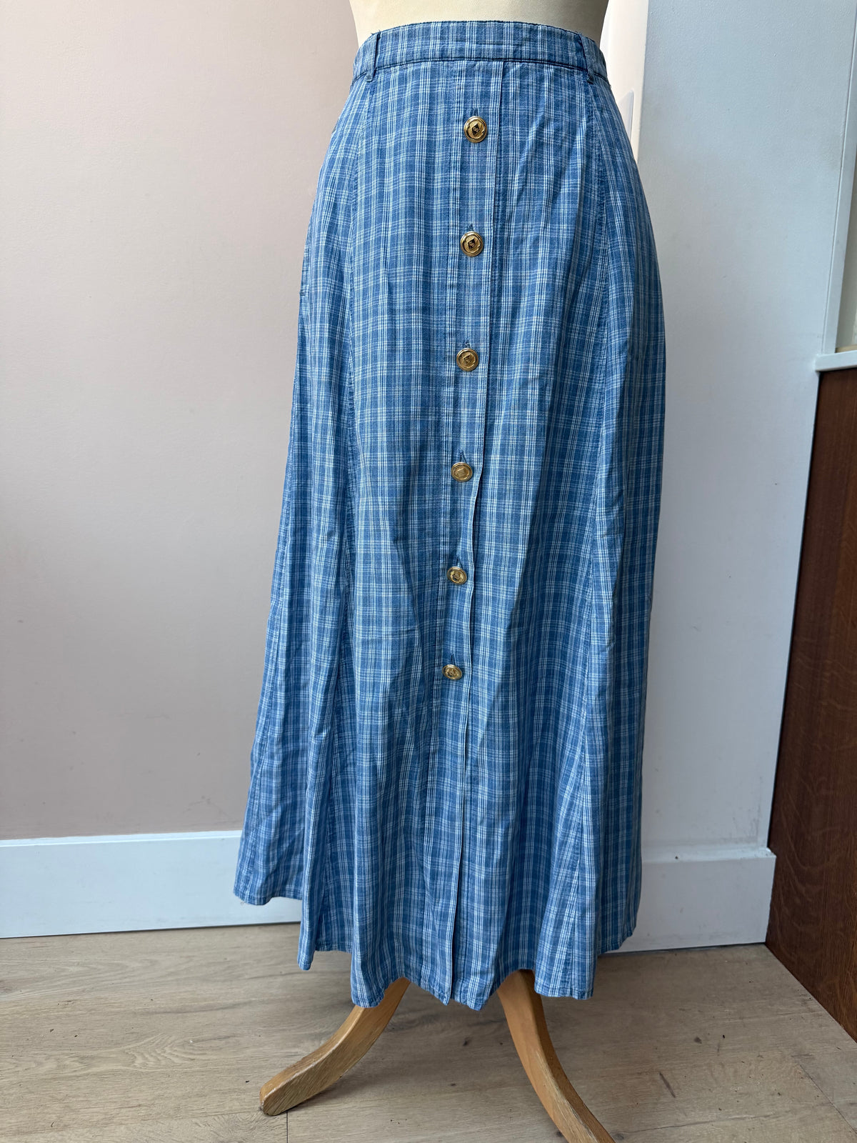 Vintage gold button front skirt size 10/12