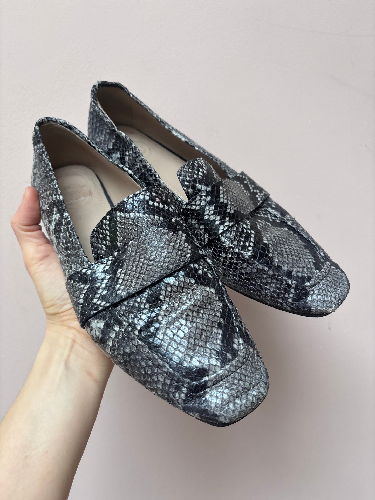 Animal print leather flats size 5