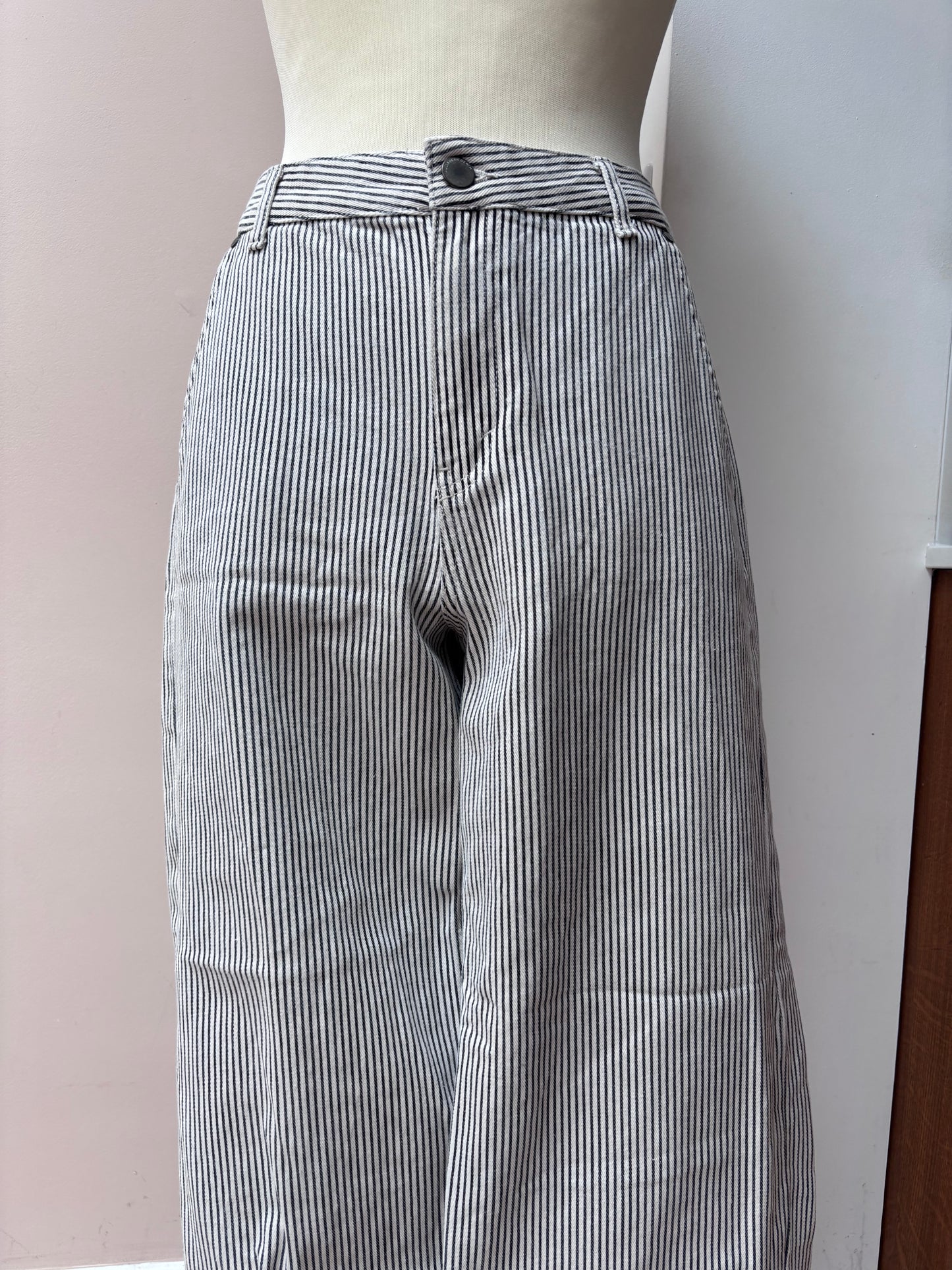 Striped 100% cotton trousers size 10