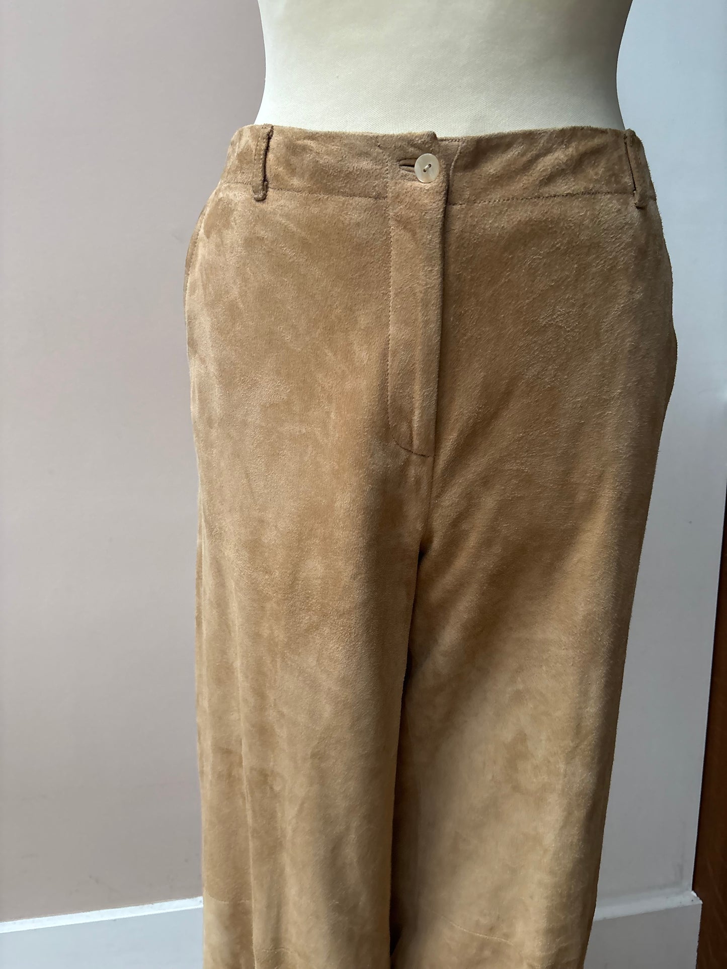 Beige suede trousers size 12