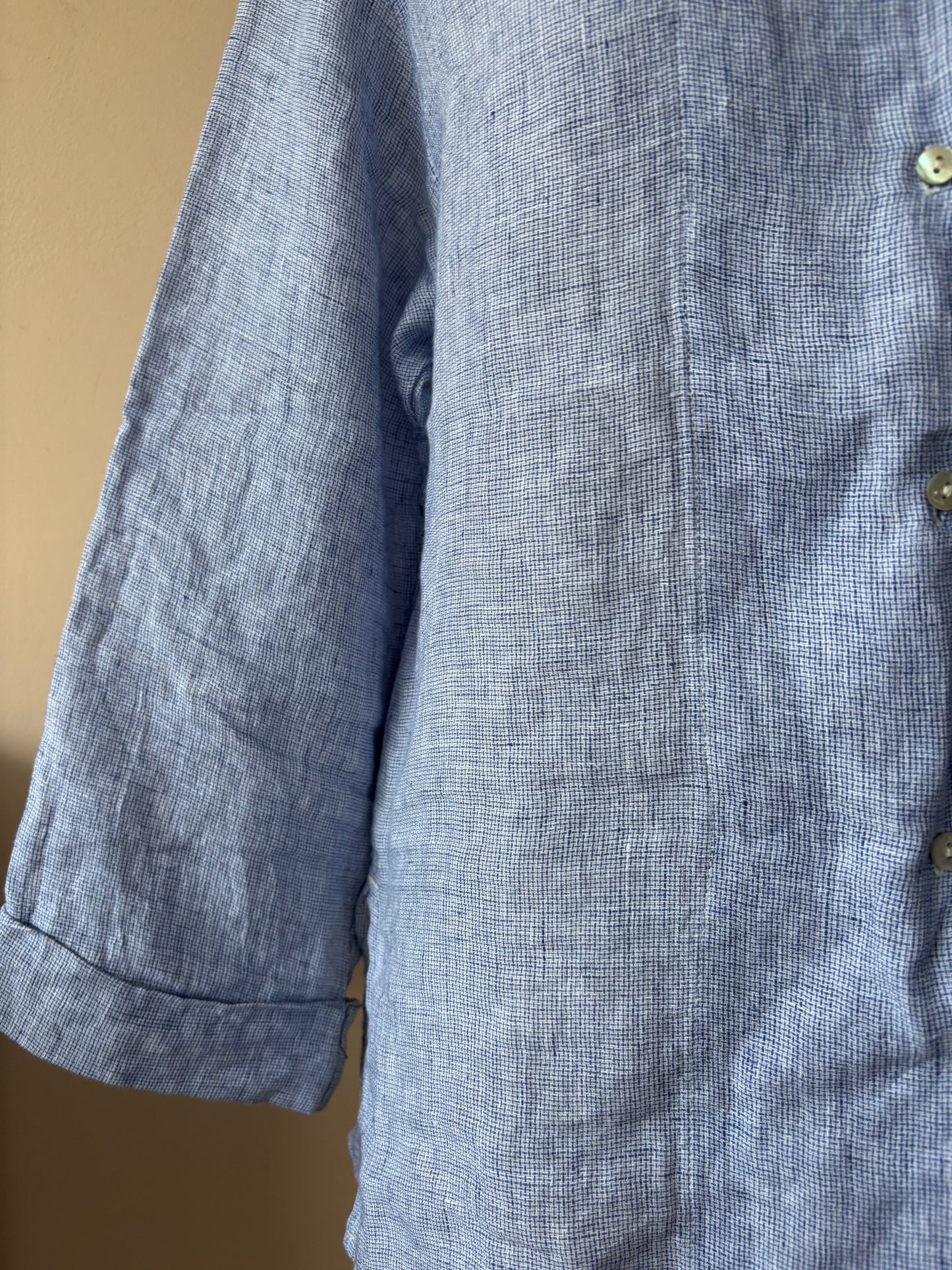 Pale blue 100% linen shirt size 12