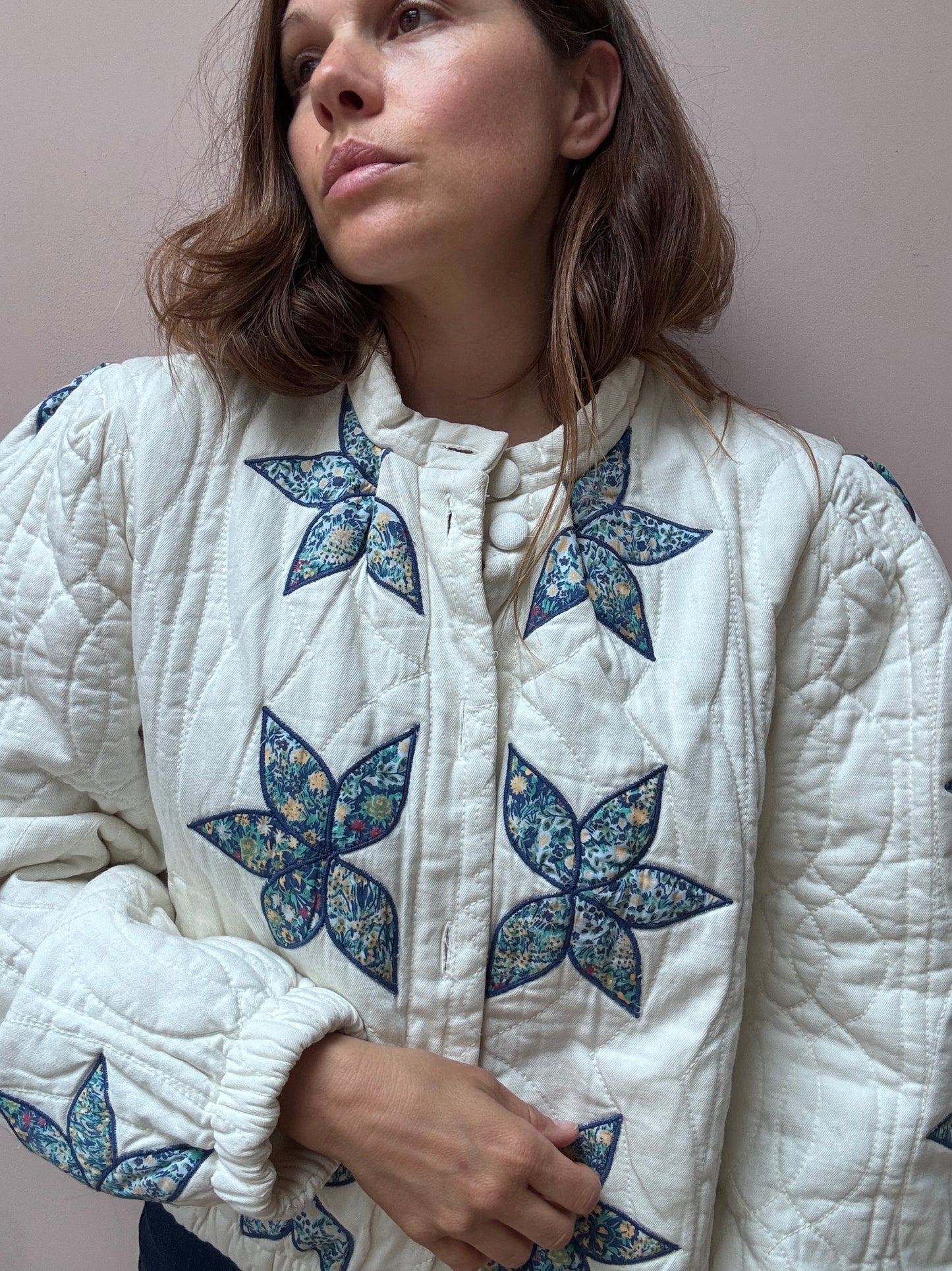 Free People quilted cotton jacket size Large