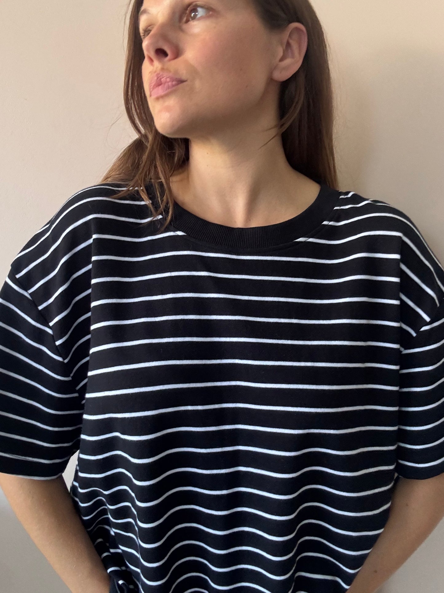 100% cotton boxy striped tshirt size 22