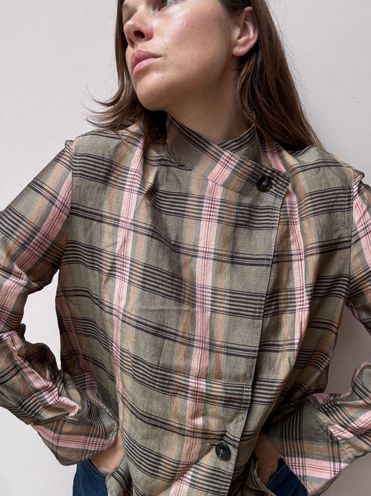 Linen mix cross front jacket size Medium BNWT