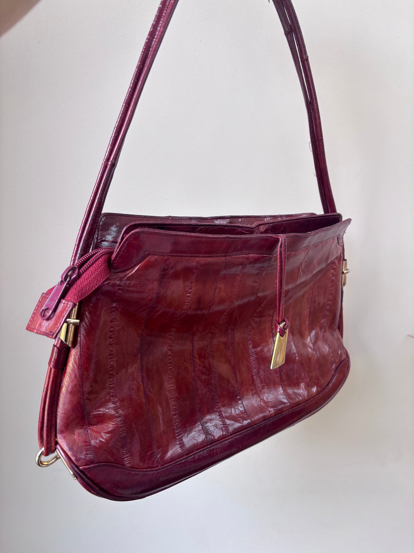 Vintage Red Orange leather bag