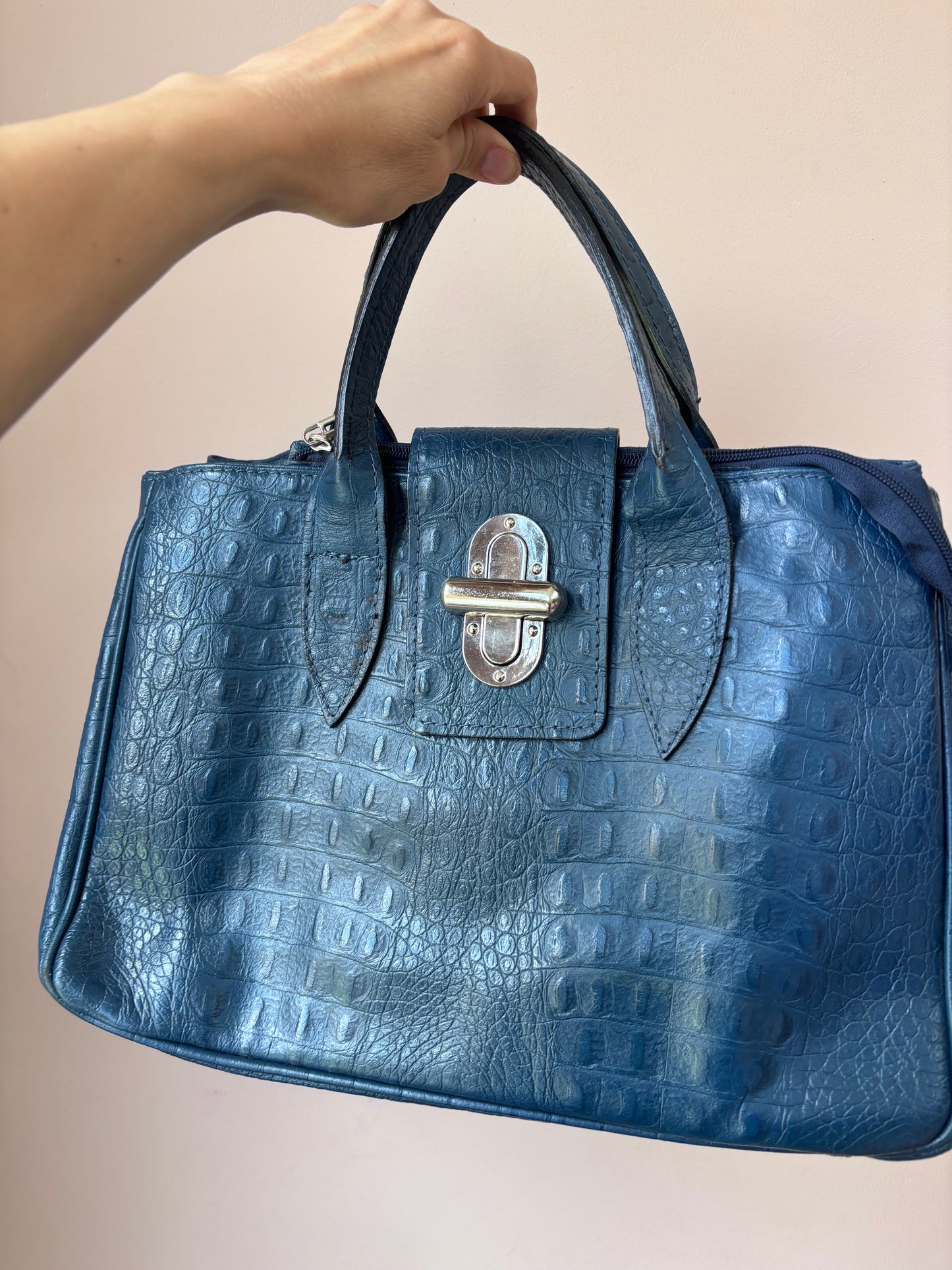 Vintage blue leather bag
