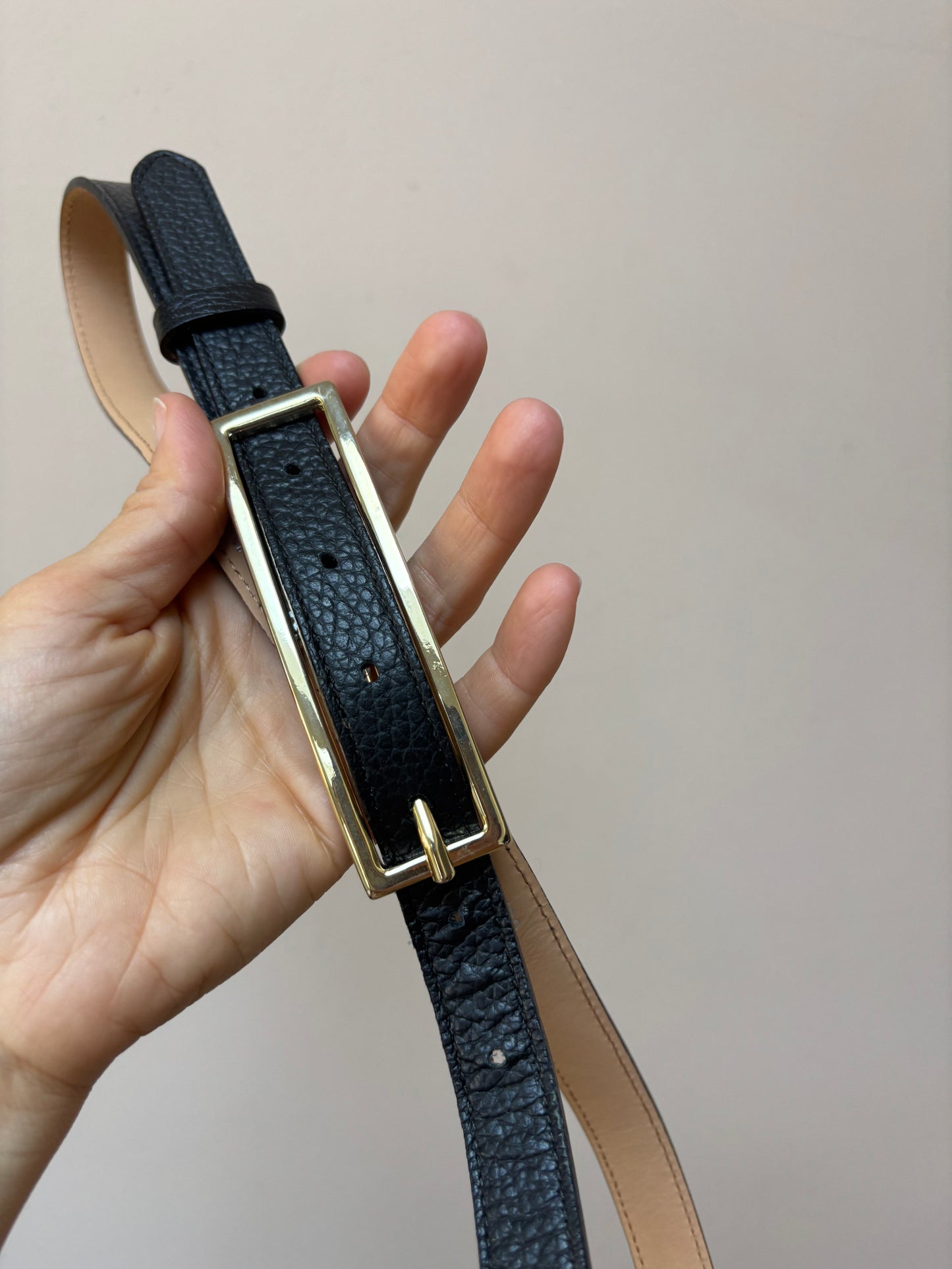 Black Italian leather belt size Large