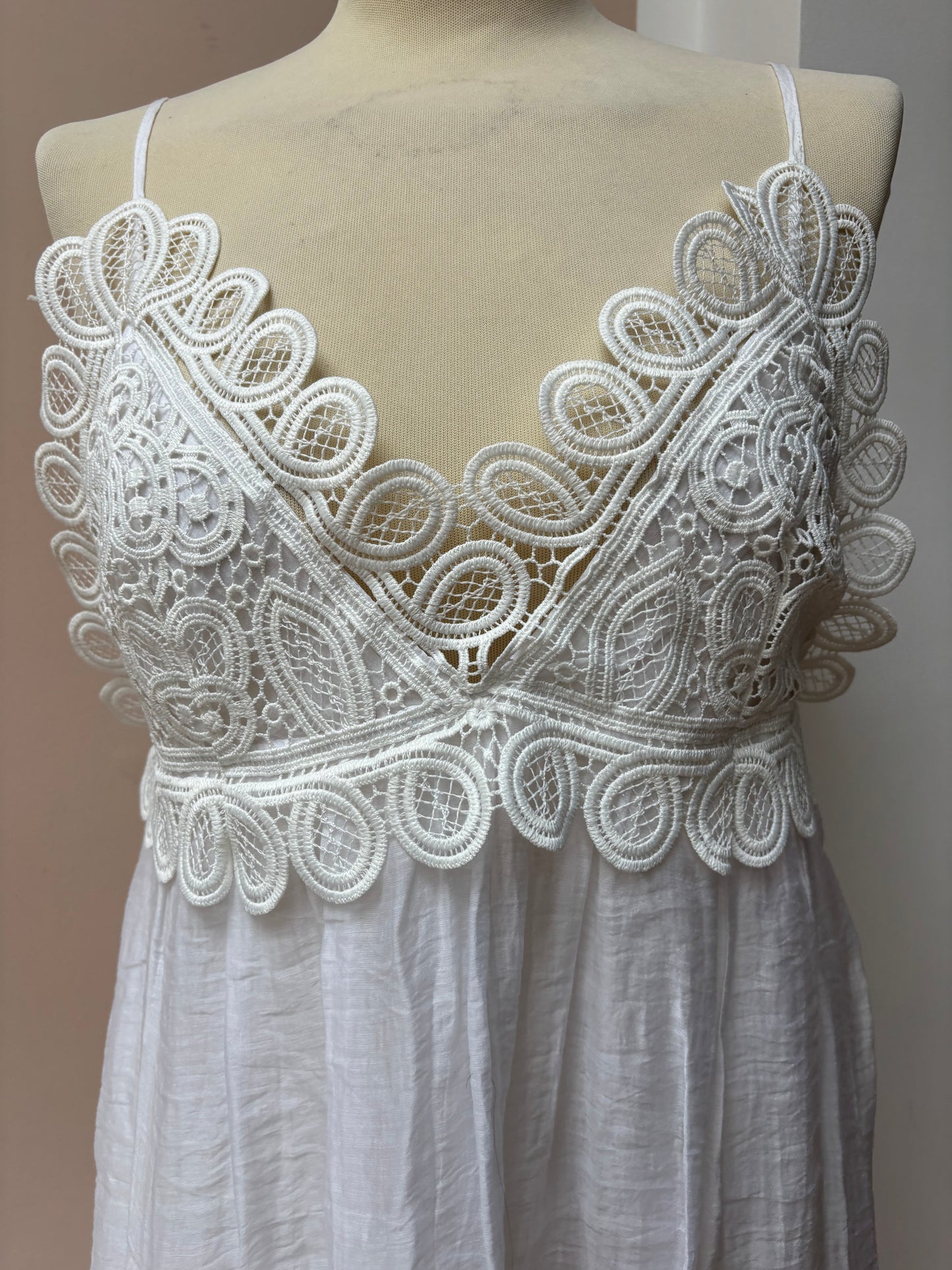 White bralette style strappy dress size Medium