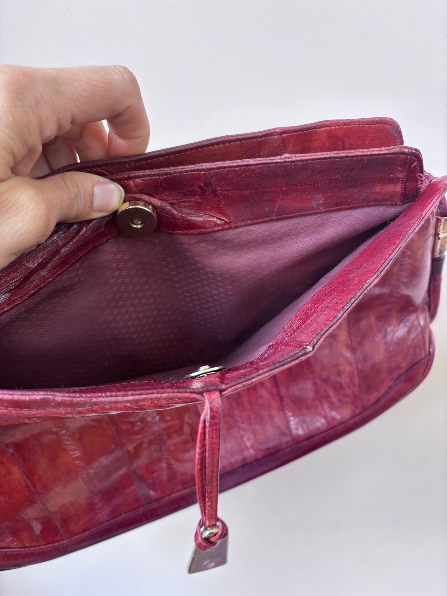 Vintage Red Orange leather bag