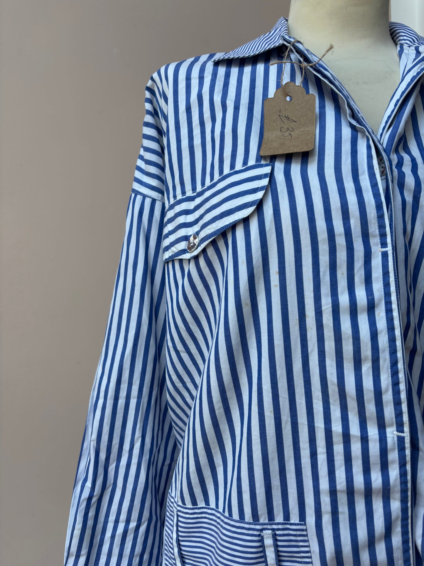 Vintage cotton striped jumpsuit size Medium