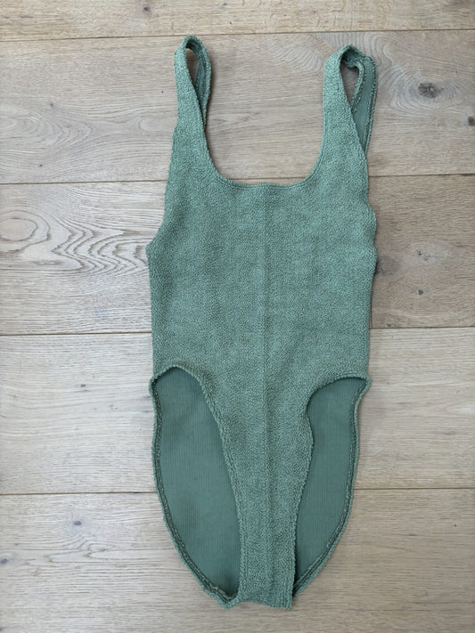 Green crinkle swimsuit One Size