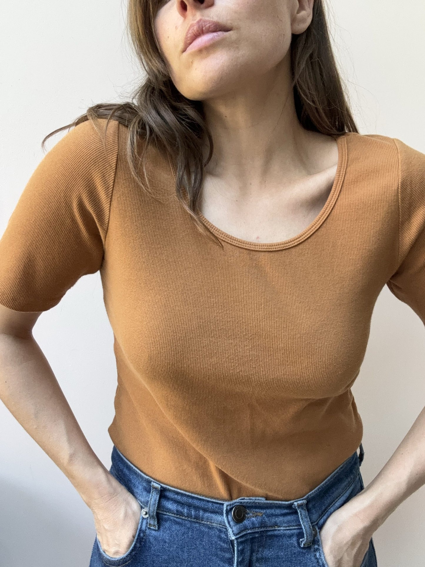 L F Markey rust ribbed bodysuit 12