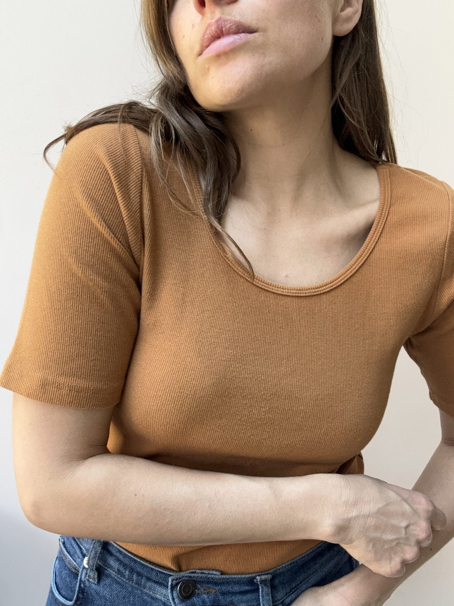L F Markey rust ribbed bodysuit 12