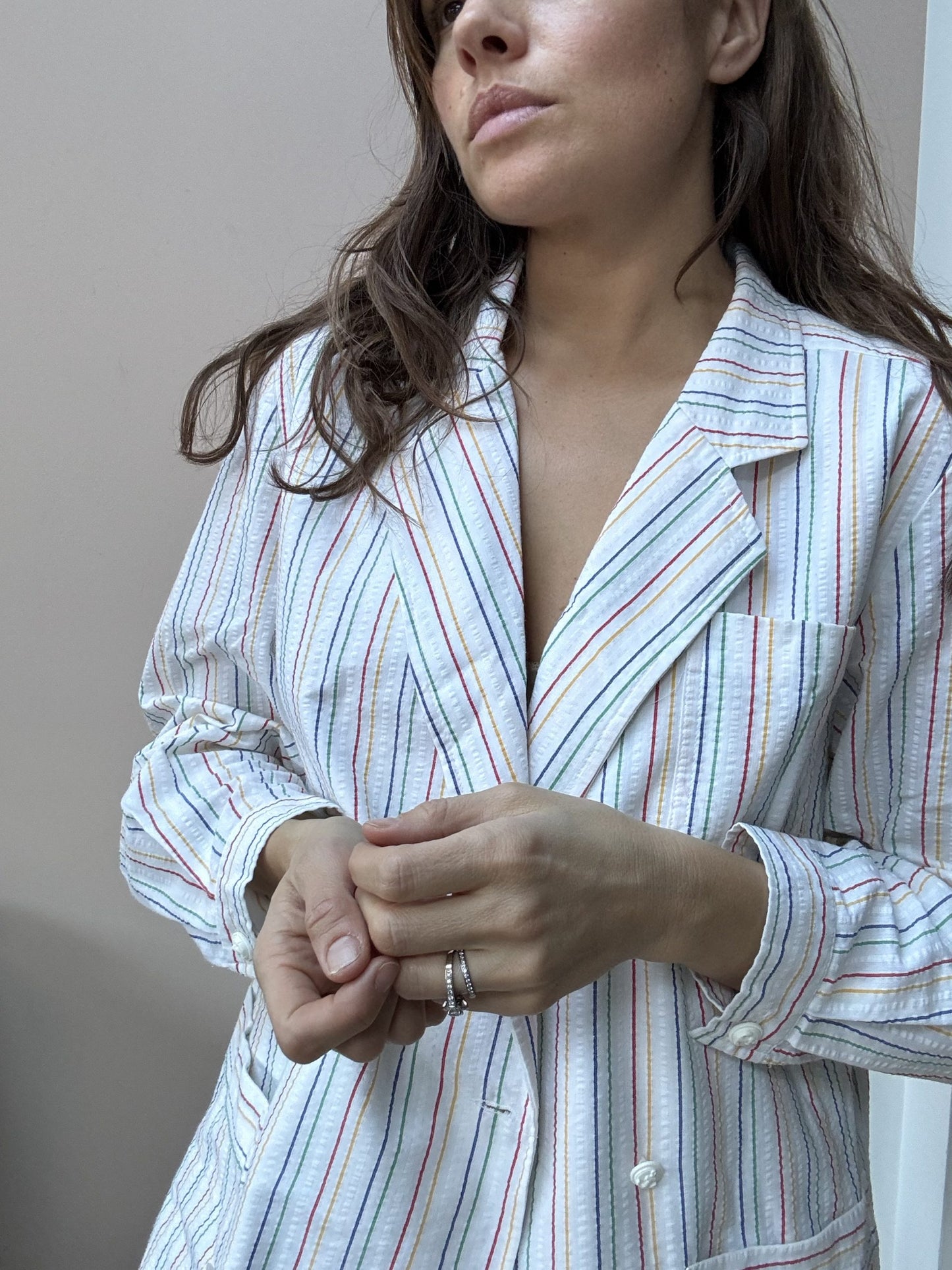 Vintage striped shirt blazer size 10/12