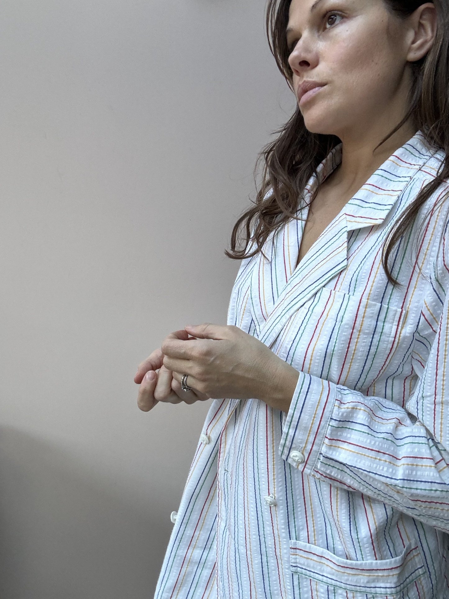 Vintage striped shirt blazer size 10/12