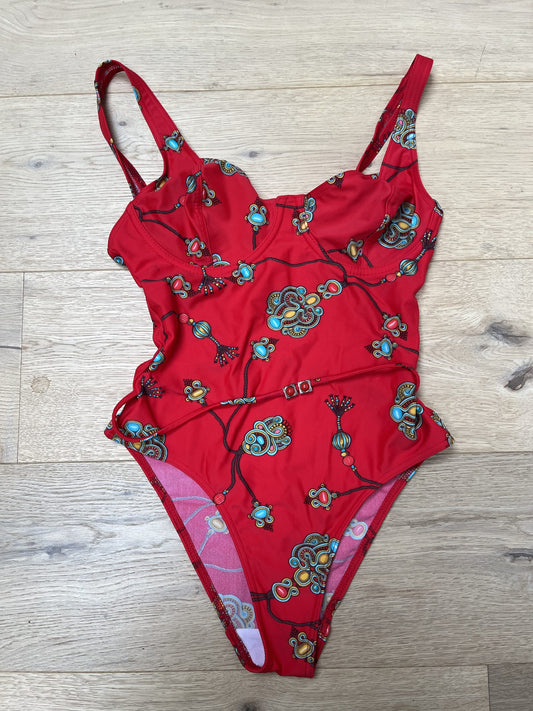 Vintage swimsuit with skinny belt size 10