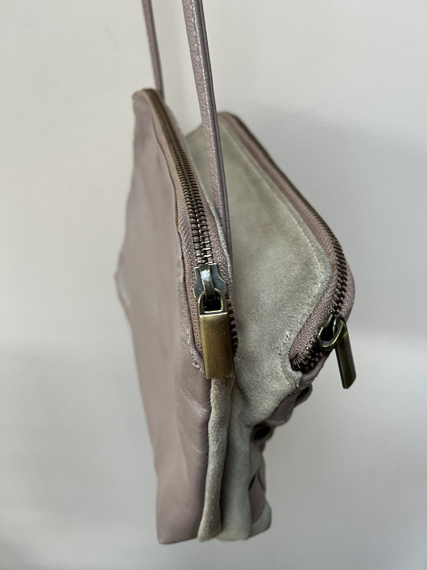 Vintage woven suede leather bag