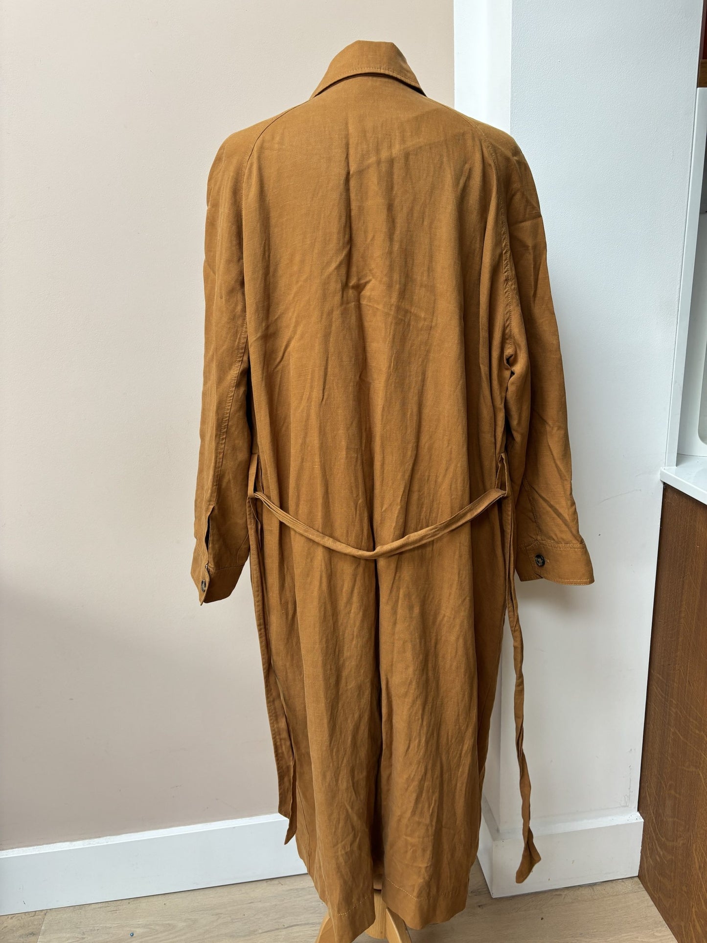 Gold rust lyocell linen cotton coat size 8/10