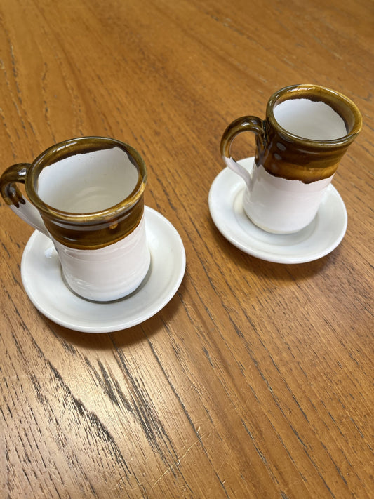 Vintage espresso cups and saucers x 2