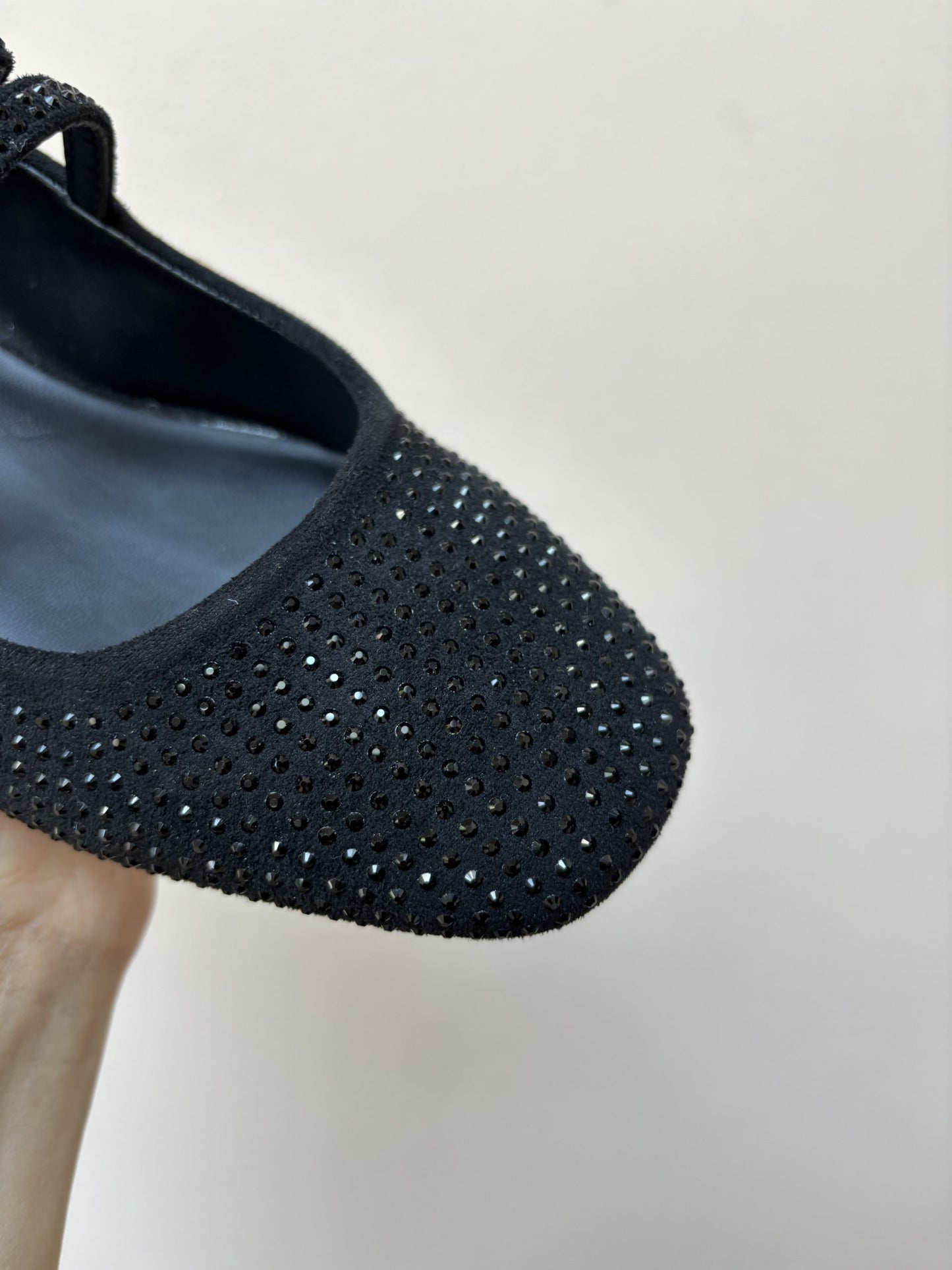 Black studded ballet pumps size UK5