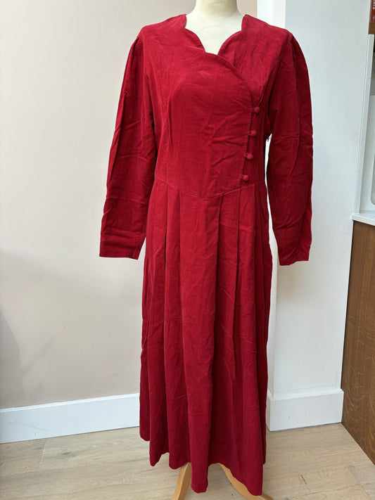 Vintage red needlecord Laura Ashley dress size 12/14