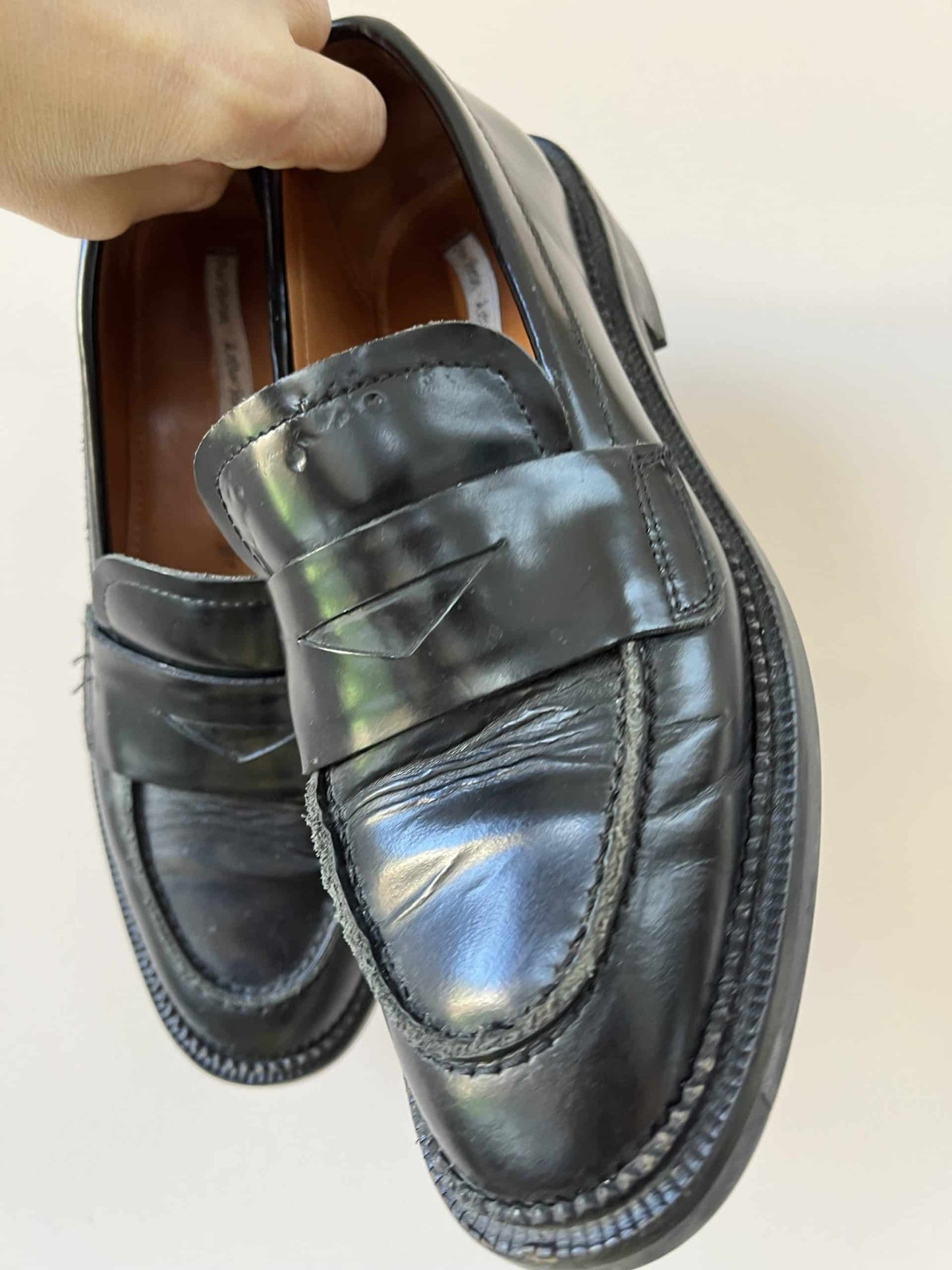 Black leather flats size uk4