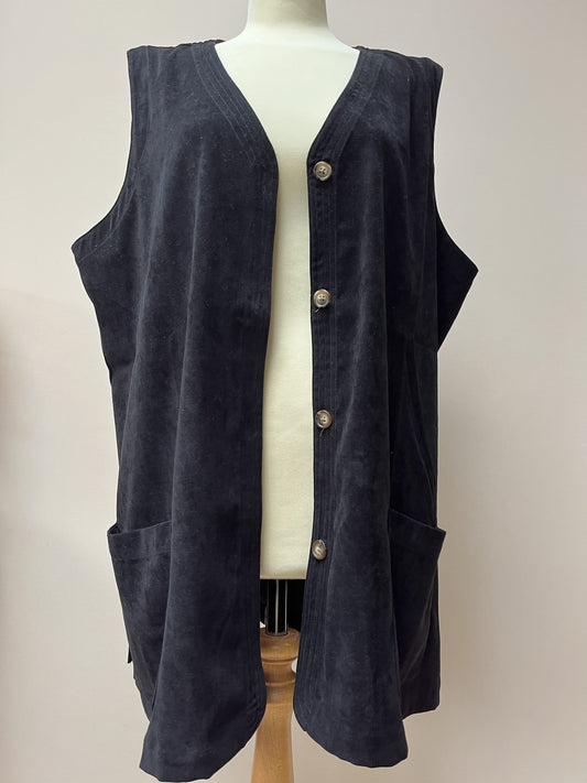 Orvis black faux suede waistcoat size XL