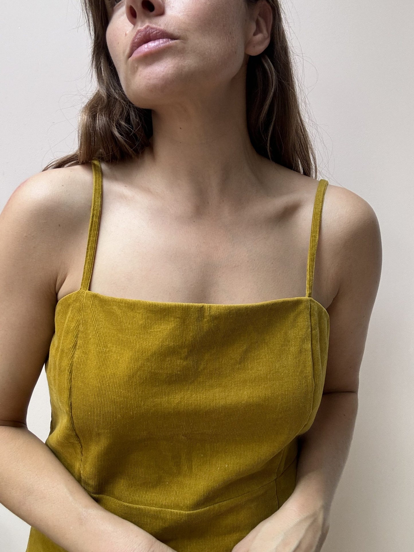 Mustard cord dress size 14